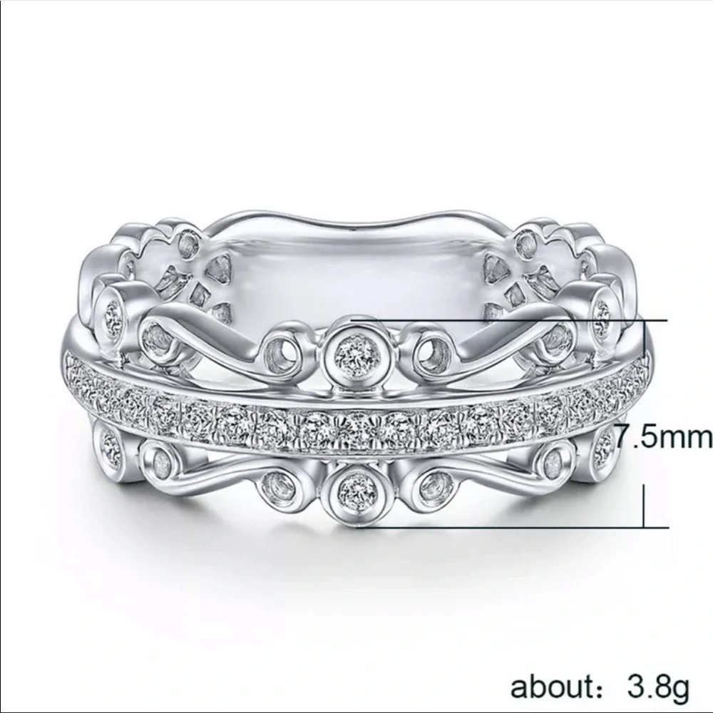 New Women’s 925 Silver Beautiful Sapphire Ring - Picture 2 of 4